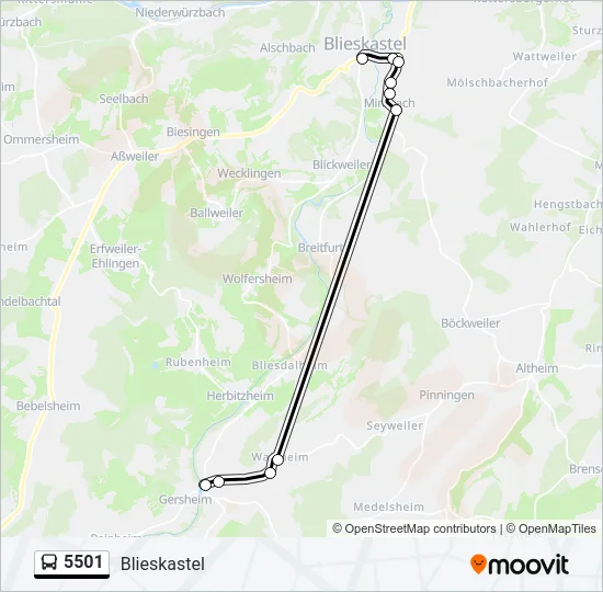 5501 Bus Line Map