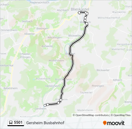 5501 Bus Line Map