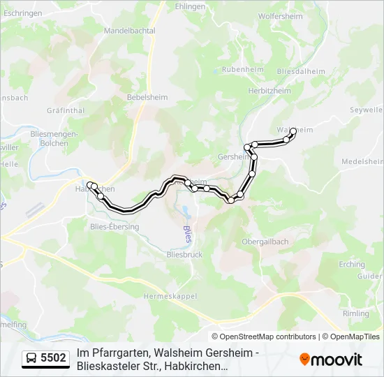 5502 Bus Line Map