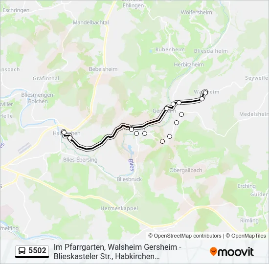 5502 Bus Line Map