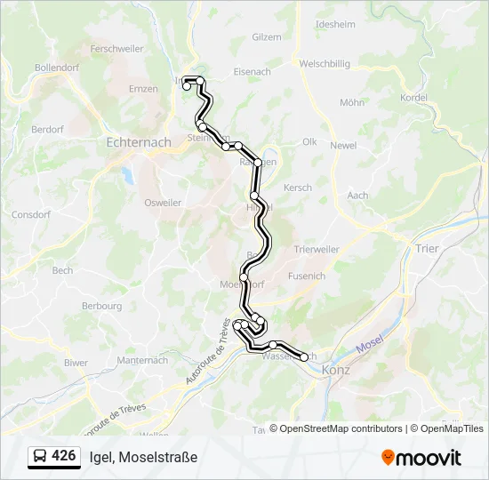 426 Bus Line Map