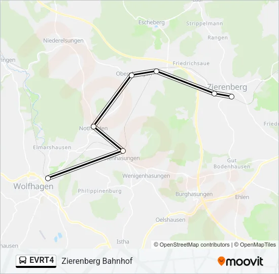 EVRT4 Bus Line Map