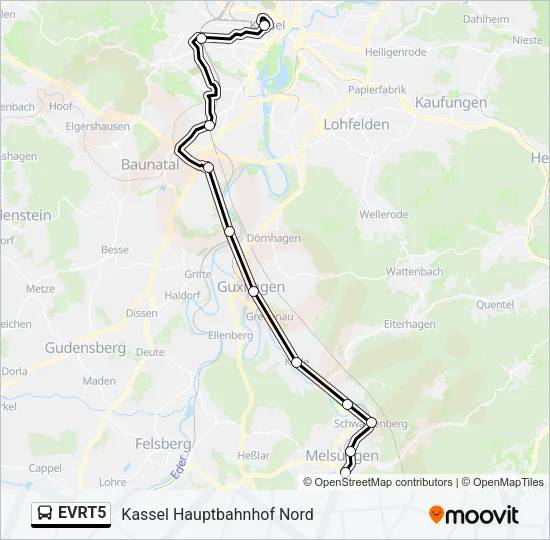EVRT5 Bus Line Map