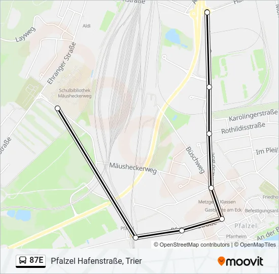 87E Bus Line Map