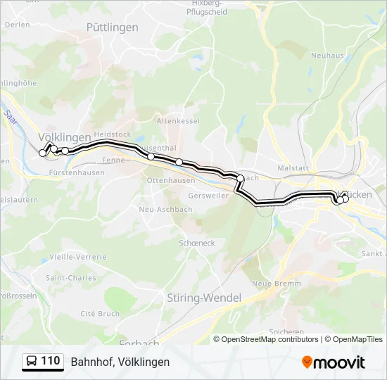 110 Bus Line Map