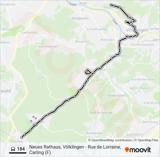 184 Bus Line Map