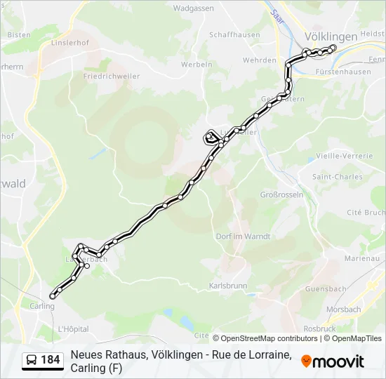 184 Bus Line Map