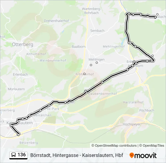136 Bus Line Map