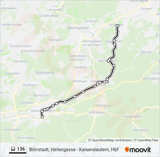 136 Bus Line Map