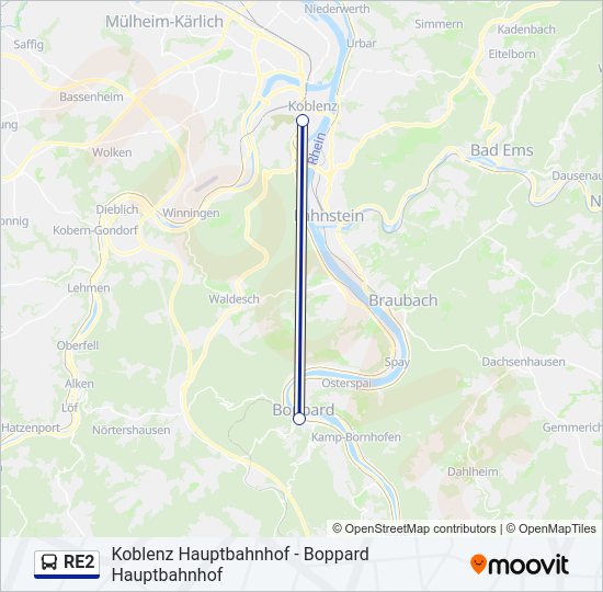 RE2 Bus Line Map