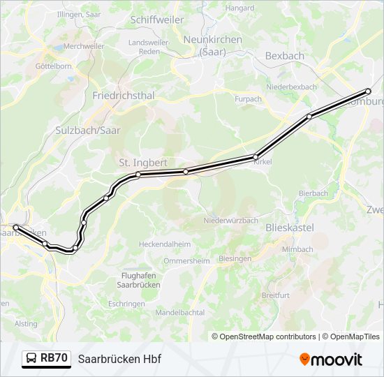 RB70 Bus Line Map