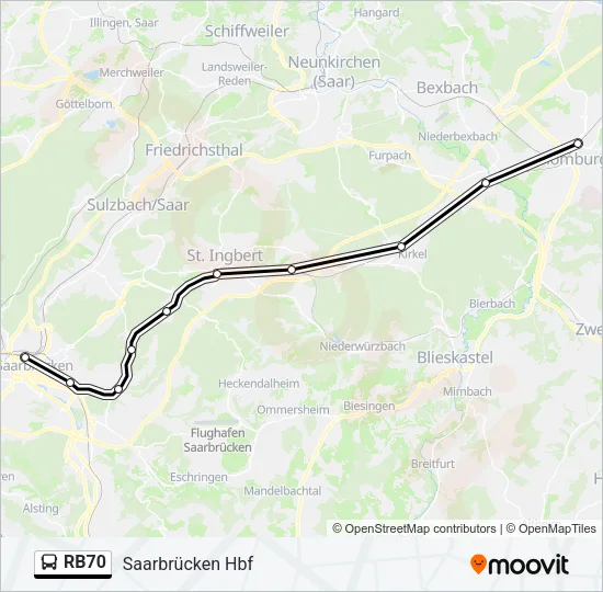 RB70 Bus Line Map