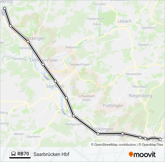 RB70 Bus Line Map