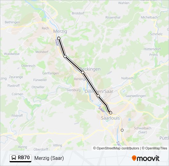 RB70 Bus Line Map
