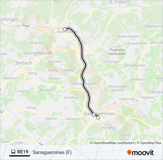 RE19 Bus Line Map