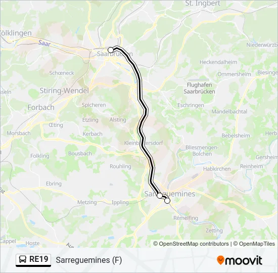 RE19 Bus Line Map