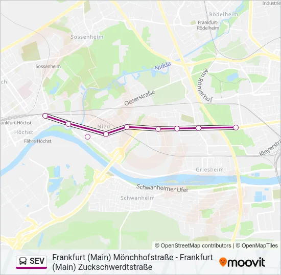 SEV Bus Line Map