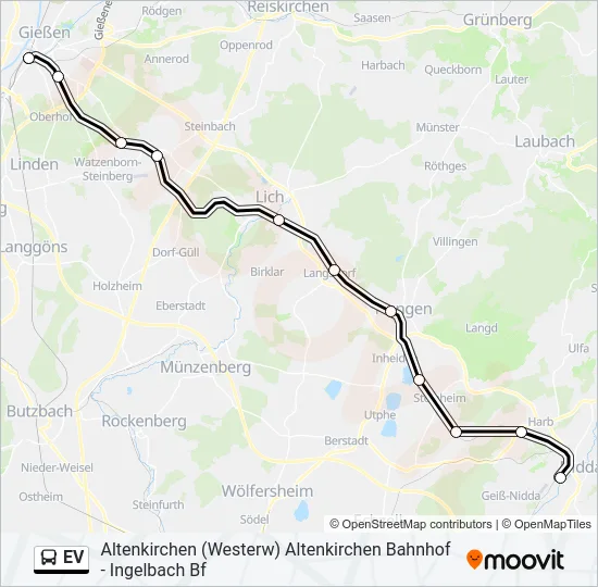 Автобус EV: карта маршрута