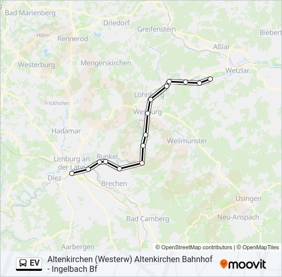 Автобус EV: карта маршрута
