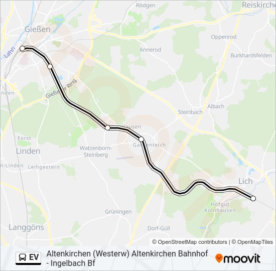 Автобус EV: карта маршрута