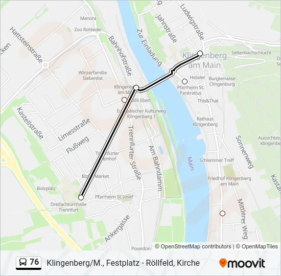 76 Bus Line Map