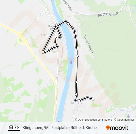 76 Bus Line Map