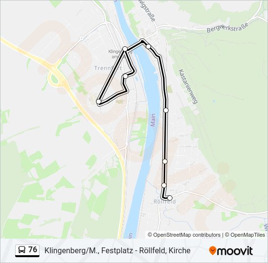 Автобус 76: карта маршрута