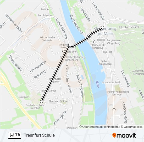 Автобус 76: карта маршрута