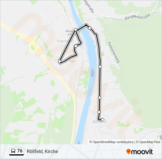 Автобус 76: карта маршрута