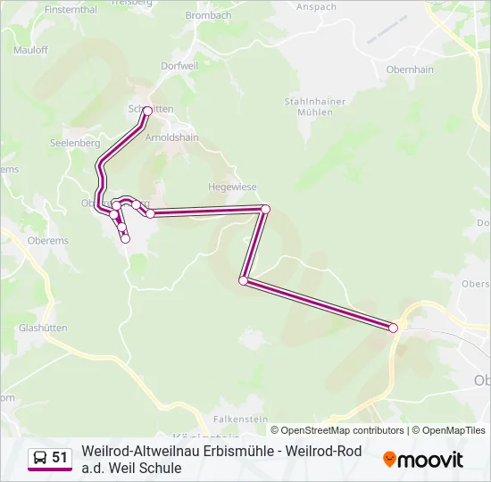 51 Bus Line Map