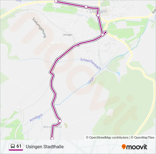 61 Bus Line Map