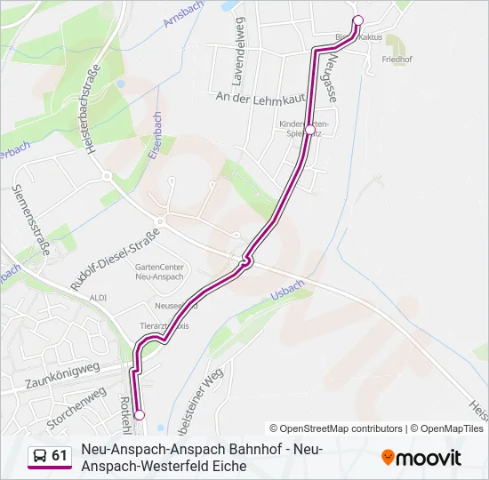 61 Bus Line Map