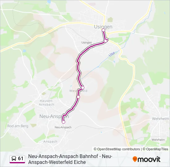 61 Bus Line Map