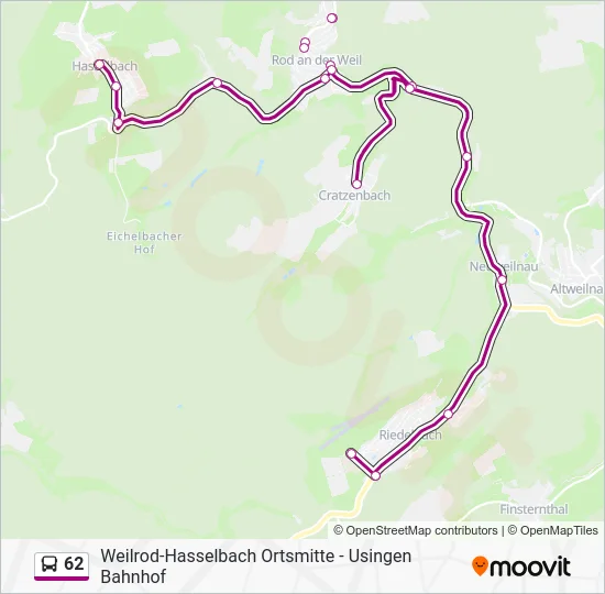 Автобус 62: карта маршрута