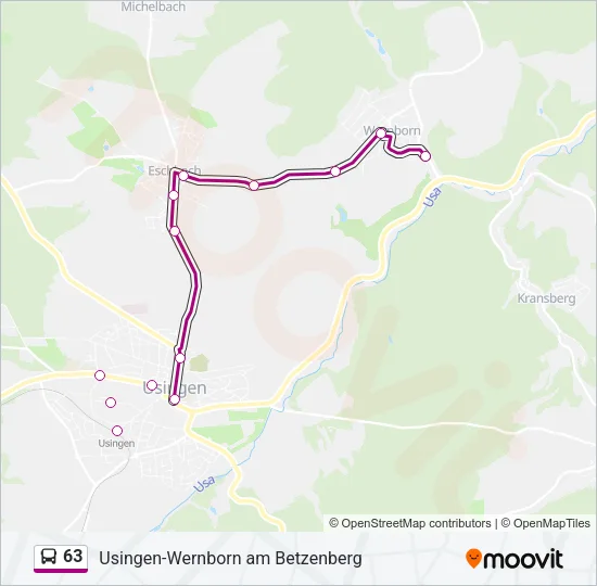 63 Bus Line Map