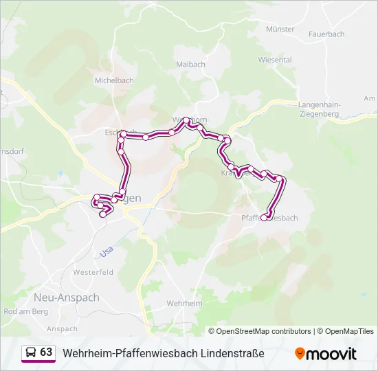 63 Bus Line Map