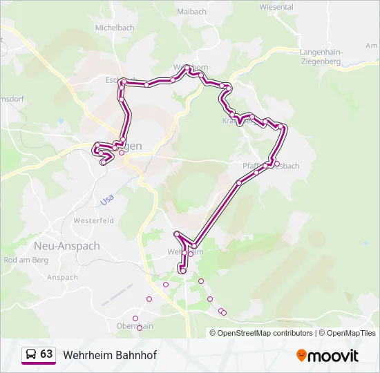 63 Bus Line Map