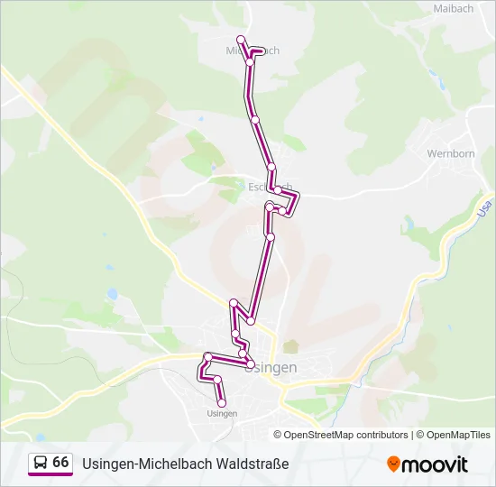 66 Bus Line Map