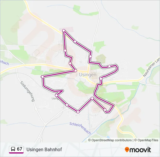 67 Bus Line Map