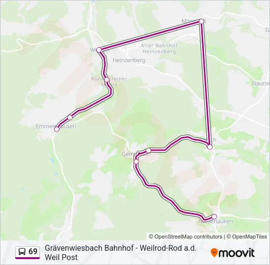 69 Bus Line Map