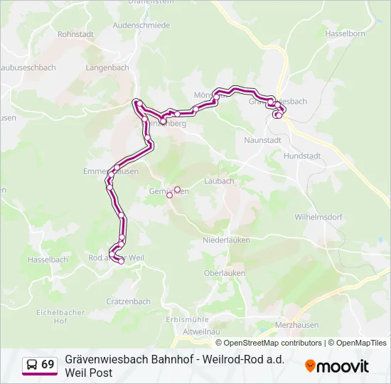 69 Bus Line Map