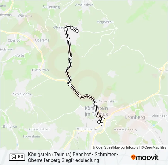 80 Bus Line Map