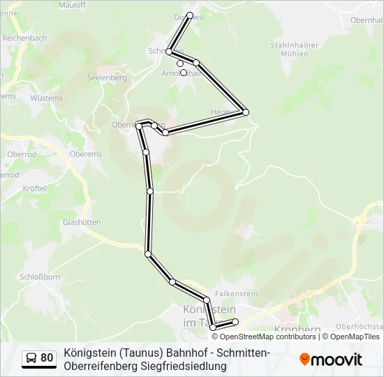 Автобус 80: карта маршрута