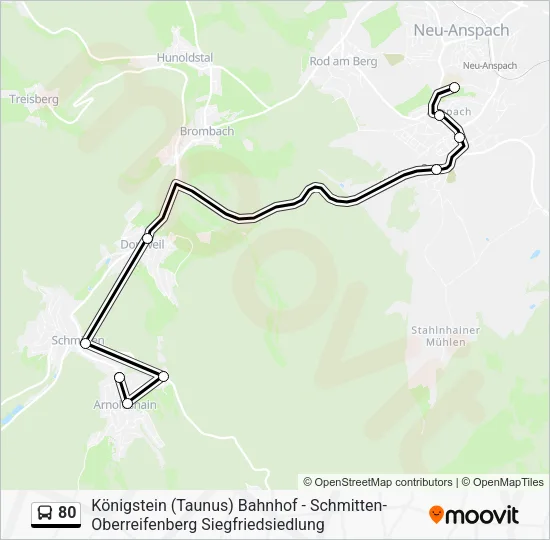Автобус 80: карта маршрута