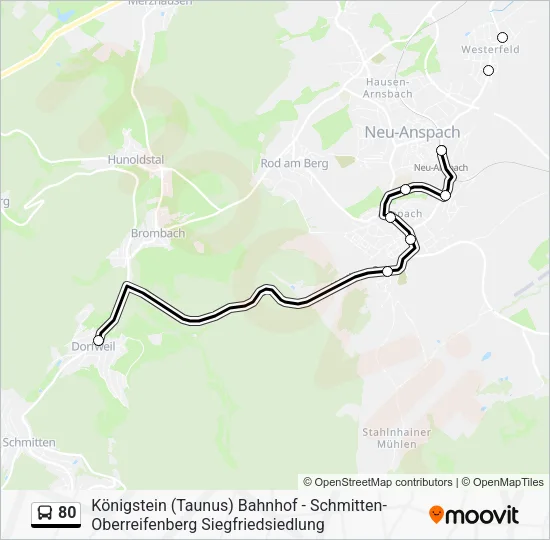 Автобус 80: карта маршрута