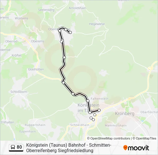 Автобус 80: карта маршрута