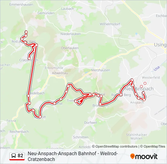 82 Bus Line Map