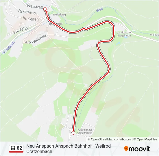 82 Bus Line Map