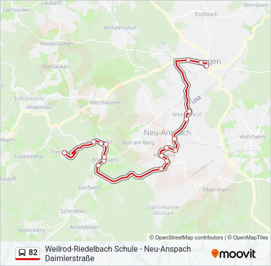 82 Bus Line Map