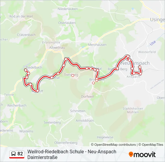 82 Bus Line Map